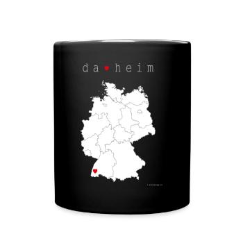 DA HEIM Shirt Männer - Tasse einfarbig - Schwarz - Vorne