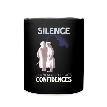 SiLENCE.. on vous écoute! (Style 1) - Mug uni - noir - Devant