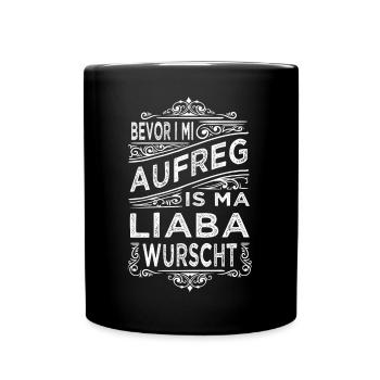 BEVOR I MI AUFREG... - Tasse einfarbig - Schwarz - Vorne