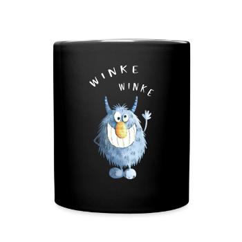 Blue shaggy wakes monster - Full Colour Mug - black - Front