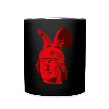 Kopf des Hermannsdenkmals - Tasse einfarbig - Schwarz - Vorne