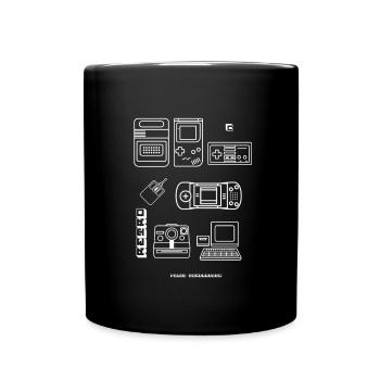 retro game blaupause nerd pc game 8bit konsole lol - Tasse einfarbig - Schwarz - Vorne