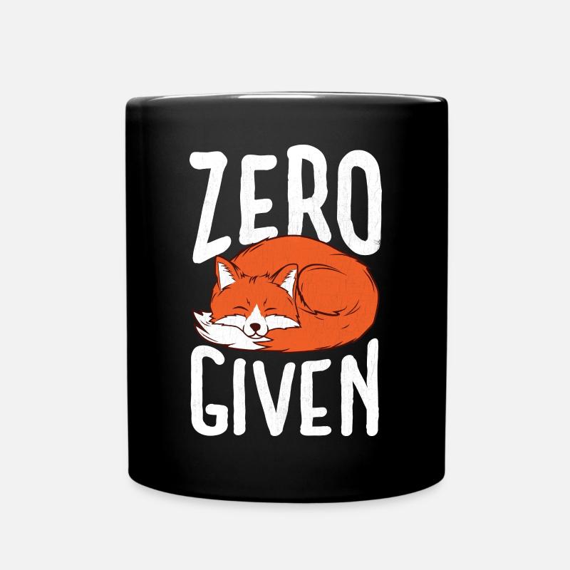 Zero Fox Given - Fox Vixen Ordspil Motto - Ensfarvet krus - sort