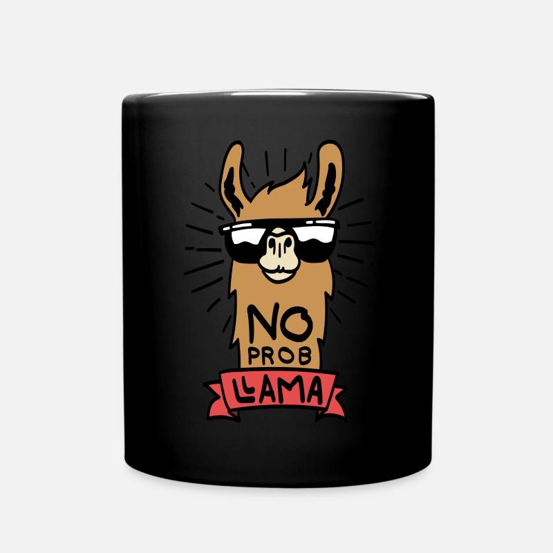 No ProbLlama - cool llama gift - Full Colour Mug - black