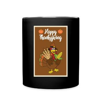 Thanksgiving turkey turkey thanksgiving - Full Colour Mug - black - Front