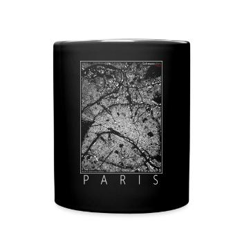 Black plan Paris Figureground Diagram - Full Colour Mug - black - Front