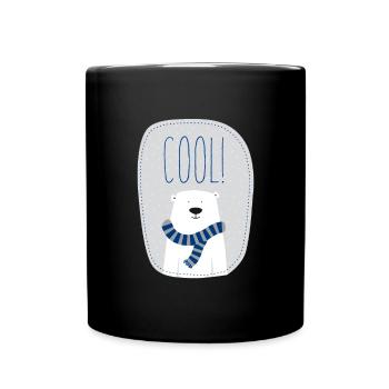 cool polar bear - Tasse einfarbig - Schwarz - Vorne