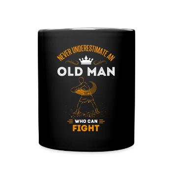 Boxeur boxeur vieil homme - Mug uni - noir - Devant