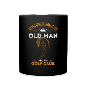 Old Man Golfen Golfer Opa Geschenkidee Alter Mann - Tasse einfarbig - Schwarz - Vorne