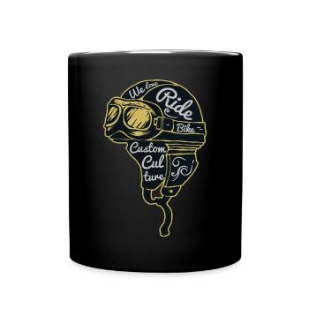 Biker Race Helmet - Full Colour Mug - black - Front
