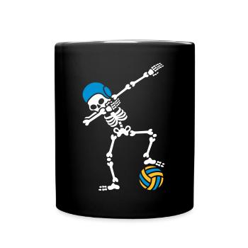 DAB DABBING Skelett Wasserball Halloween - Tasse einfarbig - Schwarz - Vorne