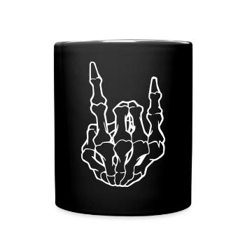 Idée cadeau de rock'n roll main squelette blanc - Mug uni - noir - Devant