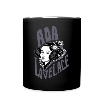 Ada Lovelace Grau - Inspirational Mathematician - Full Colour Mug - black - Front