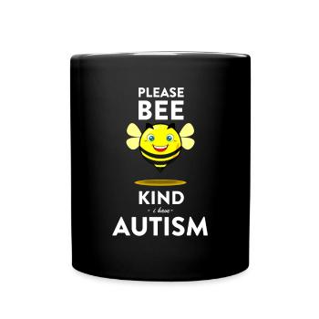 Bee with a message for autism - Full Colour Mug - black - Front