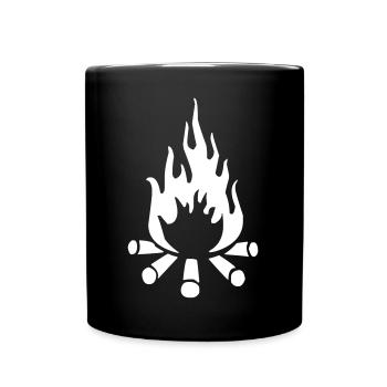 Feu tentes de feu de camp scouts - Mug uni - noir - Devant