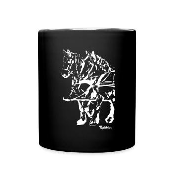 gespannkaltblutweiss - Tasse einfarbig - Schwarz - Vorne