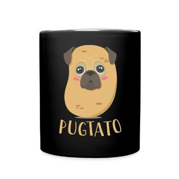 Funny Cute Dog Pug Potato T-Shirt - Tasse einfarbig - Schwarz - Vorne
