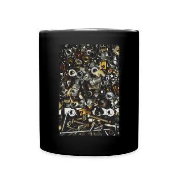 Schrauben - Tasse einfarbig - Schwarz - Vorne