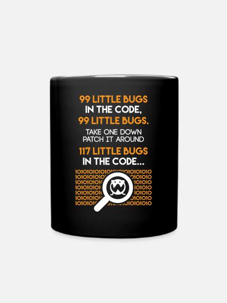 99 kleine Fehler im Code Funny Coding - Tasse einfarbig - Schwarz