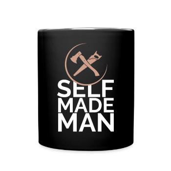 Handwerker Stolz Bauen Symbol Axt Säge Logo icon - Tasse einfarbig - Schwarz - Vorne