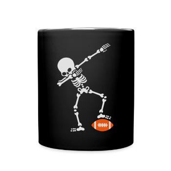 Dab dabbing skeleton rugby - American football - Tasse einfarbig - Schwarz - Vorne