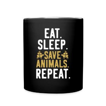 Vegan Vegan Vegan Repeat - Mug uni - noir - Devant