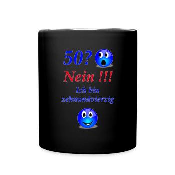 50. Geburtstag - Tasse einfarbig - Schwarz - Vorne