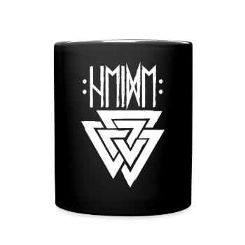 Heide in Runen mit Valknut, Symbol von Odin - Tasse einfarbig - Schwarz - Vorne