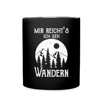 Wandern Wanderer - Tasse einfarbig - Schwarz - Vorne