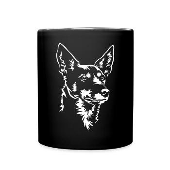 Australian Kelpie head "Black Edition" - Full Colour Mug - black - Front