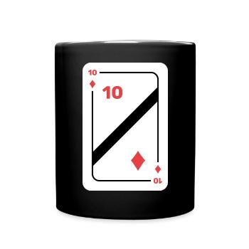 Karo Zehn Spielkarte Pokerkarte - Tasse einfarbig - Schwarz - Vorne