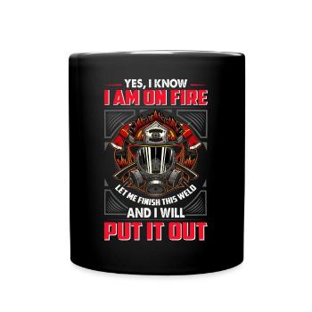 Feuerwehr - Tasse einfarbig - Schwarz - Vorne