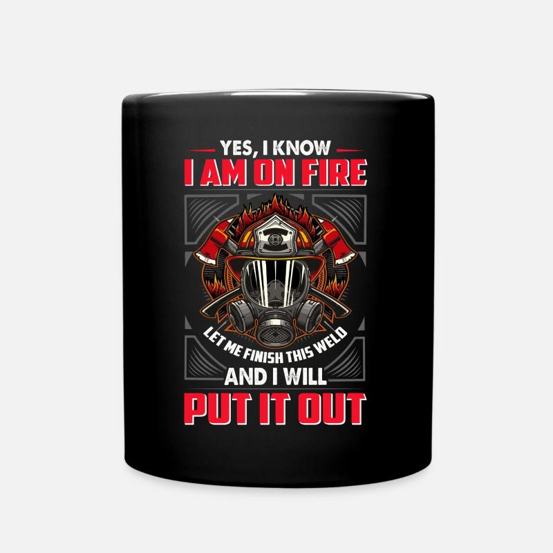 Feuerwehr - Tasse einfarbig - Schwarz