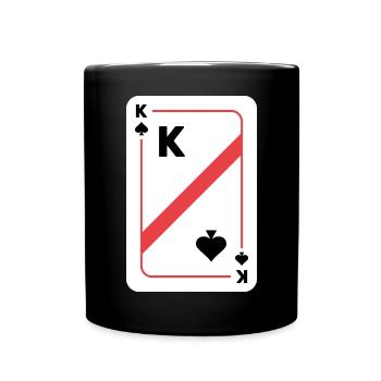 Pik König Spielkarte Pokerkarte - Tasse einfarbig - Schwarz - Vorne