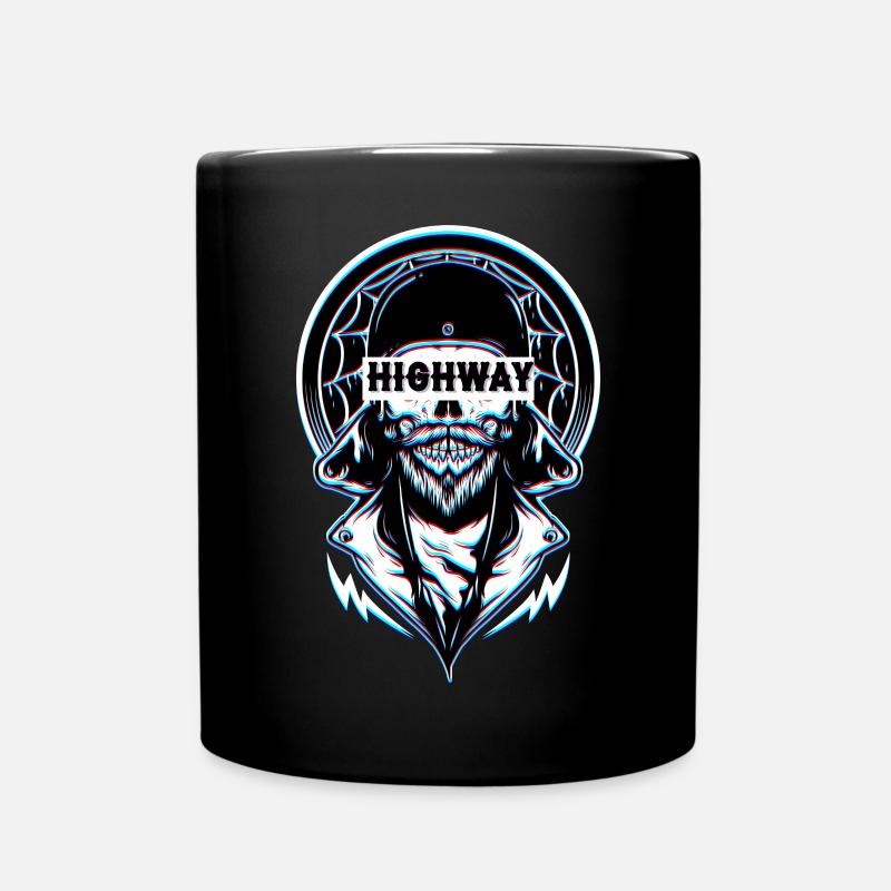 Aesthetic Biker Highway Glitch Design - Tasse einfarbig - Schwarz