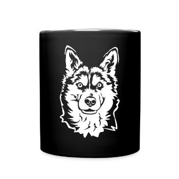 Husky Tête « Black Edition » - Mug uni - noir - Devant