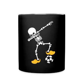 Dab dabbing squelette Pays-Bas Orange Championnat d’Europe de football - Mug uni - noir - Devant