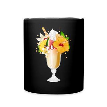 herrlicher tropischer Eisbecher für Eisliebhaber - Tasse einfarbig - Schwarz - Vorne