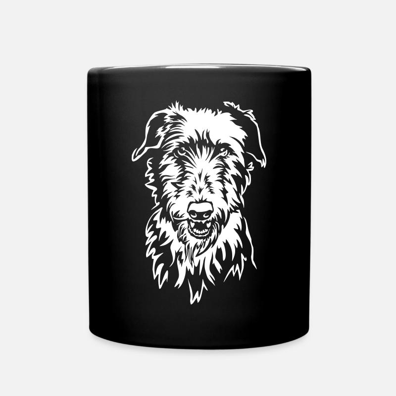 Scottish Deerhound Head "Black Edition" - Full Colour Mug - black
