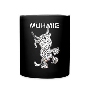 MUHmie I Kuh Mumie Wortspiel - Tasse einfarbig - Schwarz - Vorne