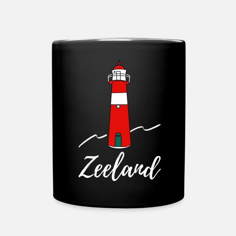 Leuchtturm Zeeland - Tasse einfarbig - Schwarz