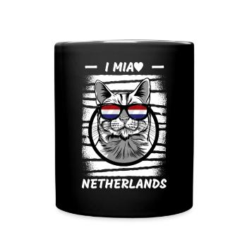 Niederlande Flagge Holland Niederländische Fahne - Tasse einfarbig - Schwarz - Vorne