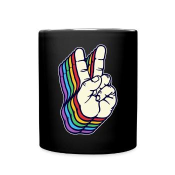 Paix Mondiale Signe de Paix Liberté Humanité - Mug uni - noir - Devant