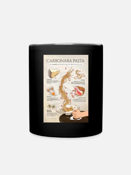 Pasta Carbonara Poster - Full Colour Mug - black