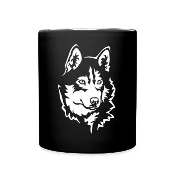 Husky Head "Black Edition" - Full Colour Mug - black - Front