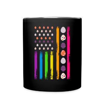 USA Flag Easter Patriot America Flag Easter Egg - Mug uni - noir - Devant