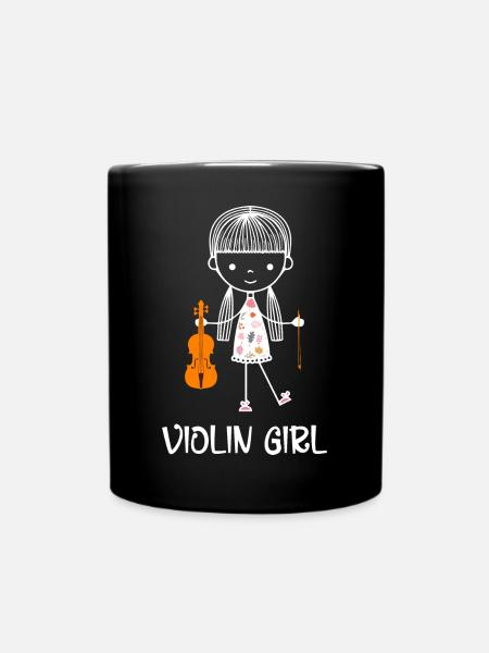 Violine Girl Geige Geigenspielerin Geige - Tasse einfarbig - Schwarz
