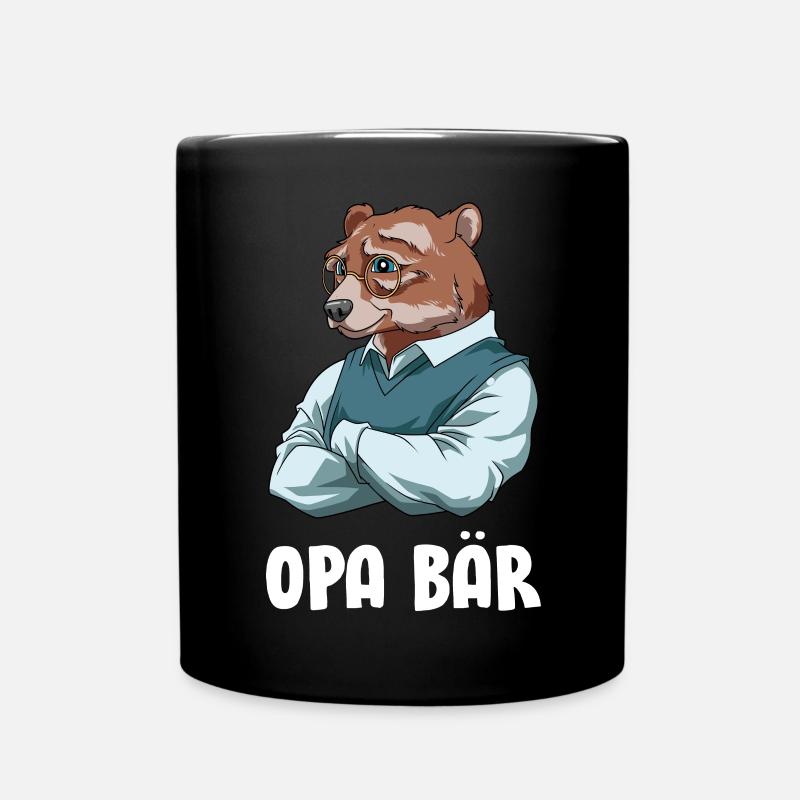 Opa Bär - Cooler Großvater Bär - Tasse einfarbig - Schwarz
