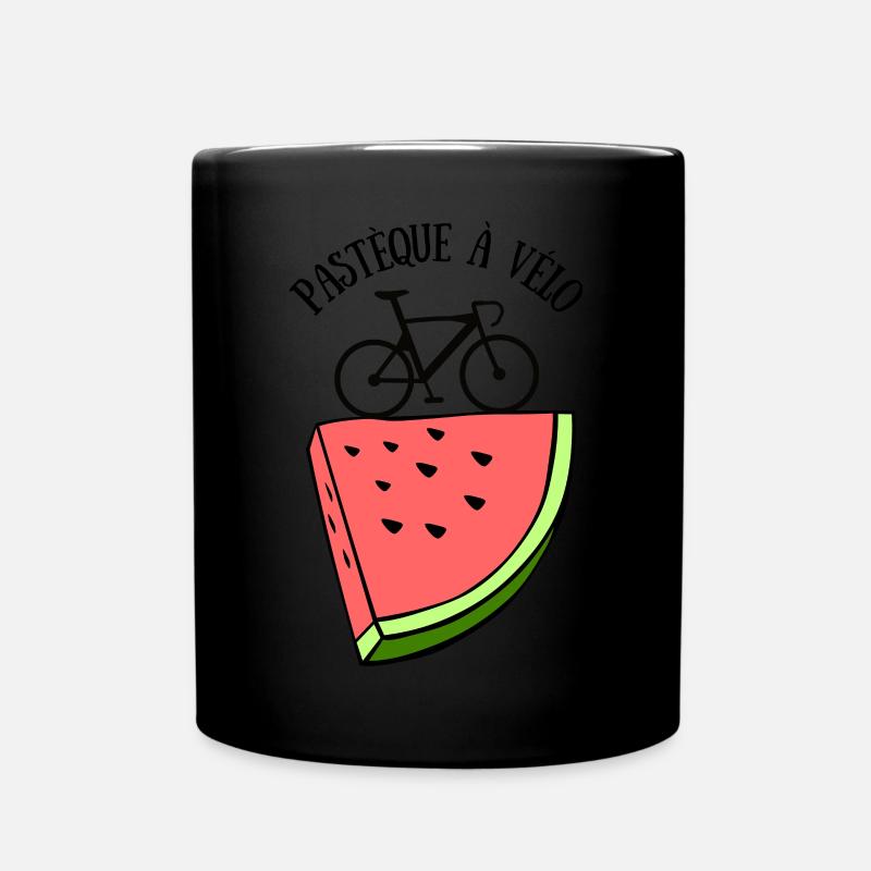 pastèque à vélo humour été vacances - Mug uni - noir