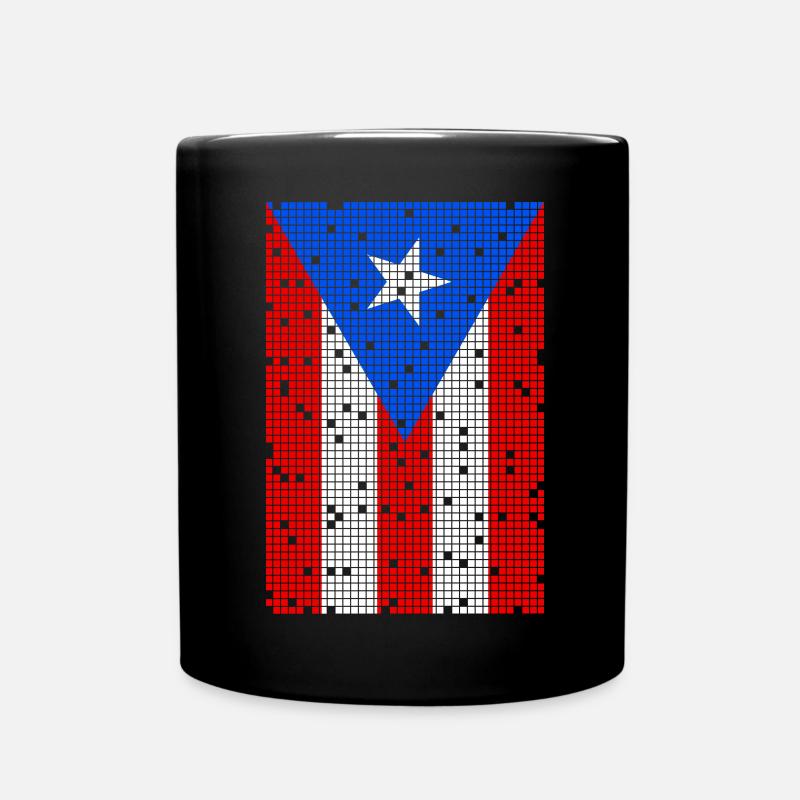 8bit Puerto Rico - Full Colour Mug - black